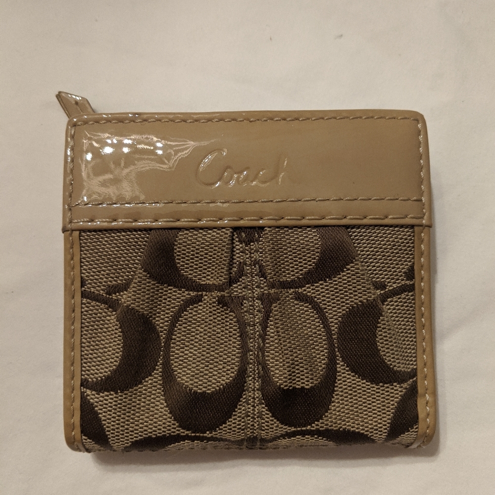Coach Soho mini wallet with patent leather accents